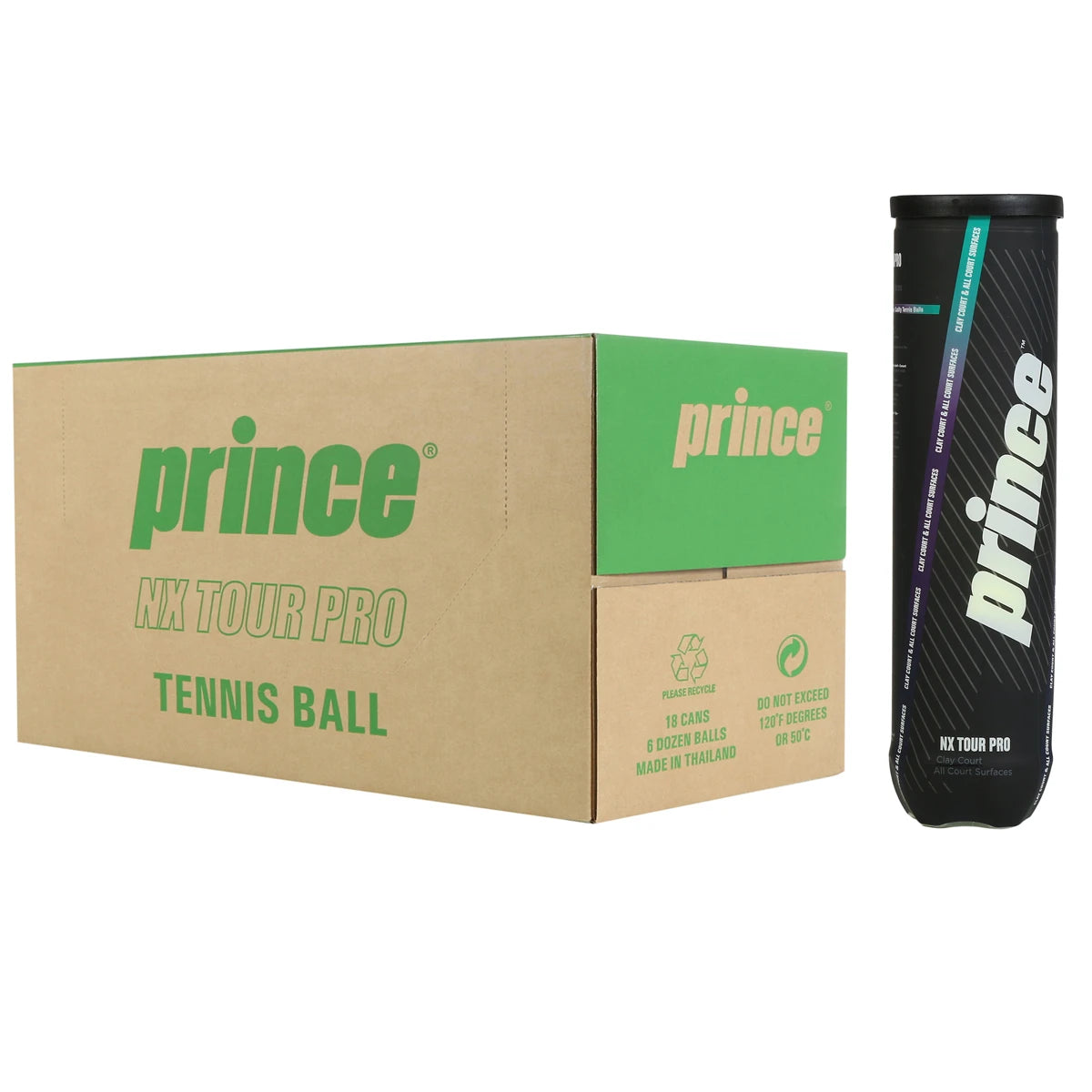 Doos van 18 Tubes met 4 Prince Nx Tour Pro Ballen