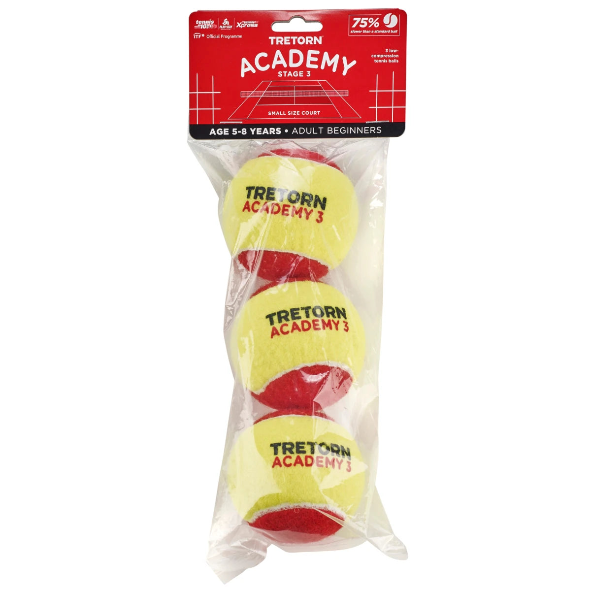 Pack van 3 Tretorn Academy Rode ballen