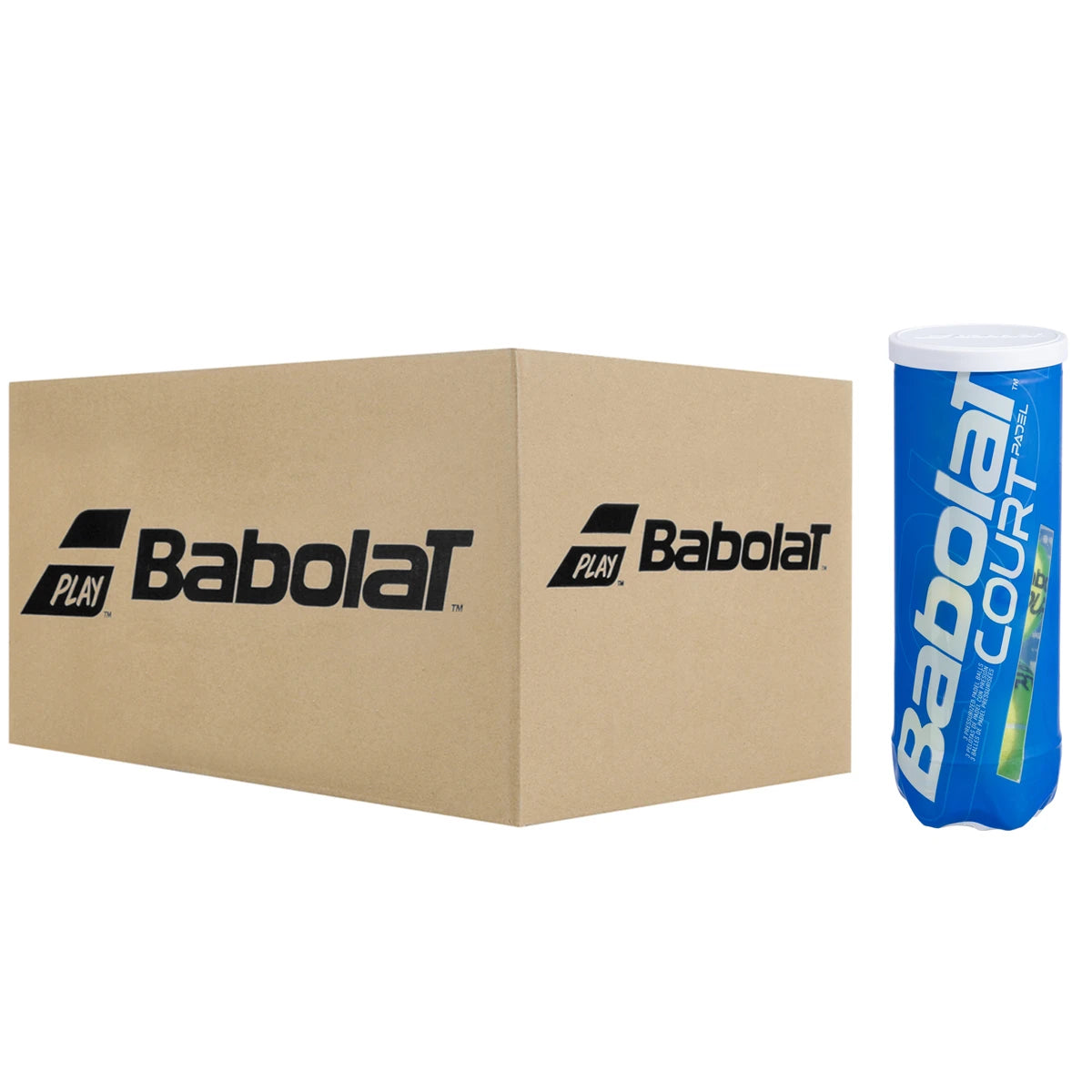 Doos van 24 Tubes met 3 Padelballen Babolat Court