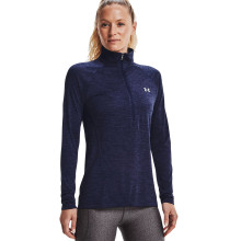 UNDER ARMOUR TWIST T-SHIRT MET LANGE MOUWEN EN 1/2 RITS DAMES