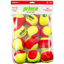 PRINCE STAGE 3 RODE VILT TENNISBALLEN (ZAK MET 12 BALLEN)