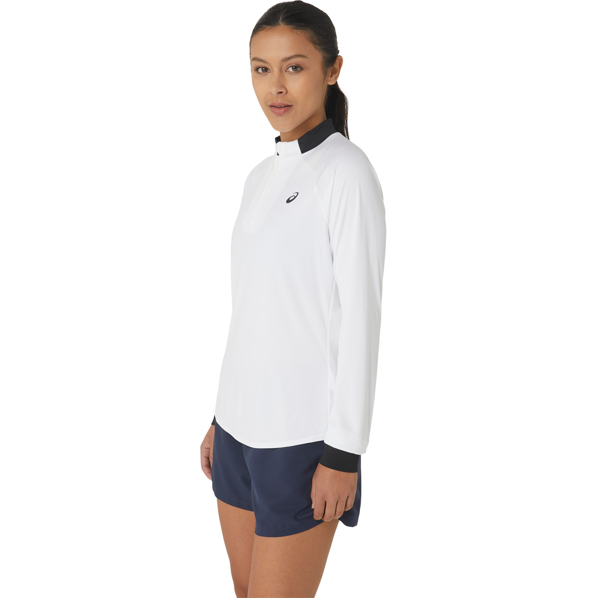 ASICS COURT T SHIRT LANGE MOUWEN MET HALVE RITS DAMES ASICS Dames Kleding Tennispro