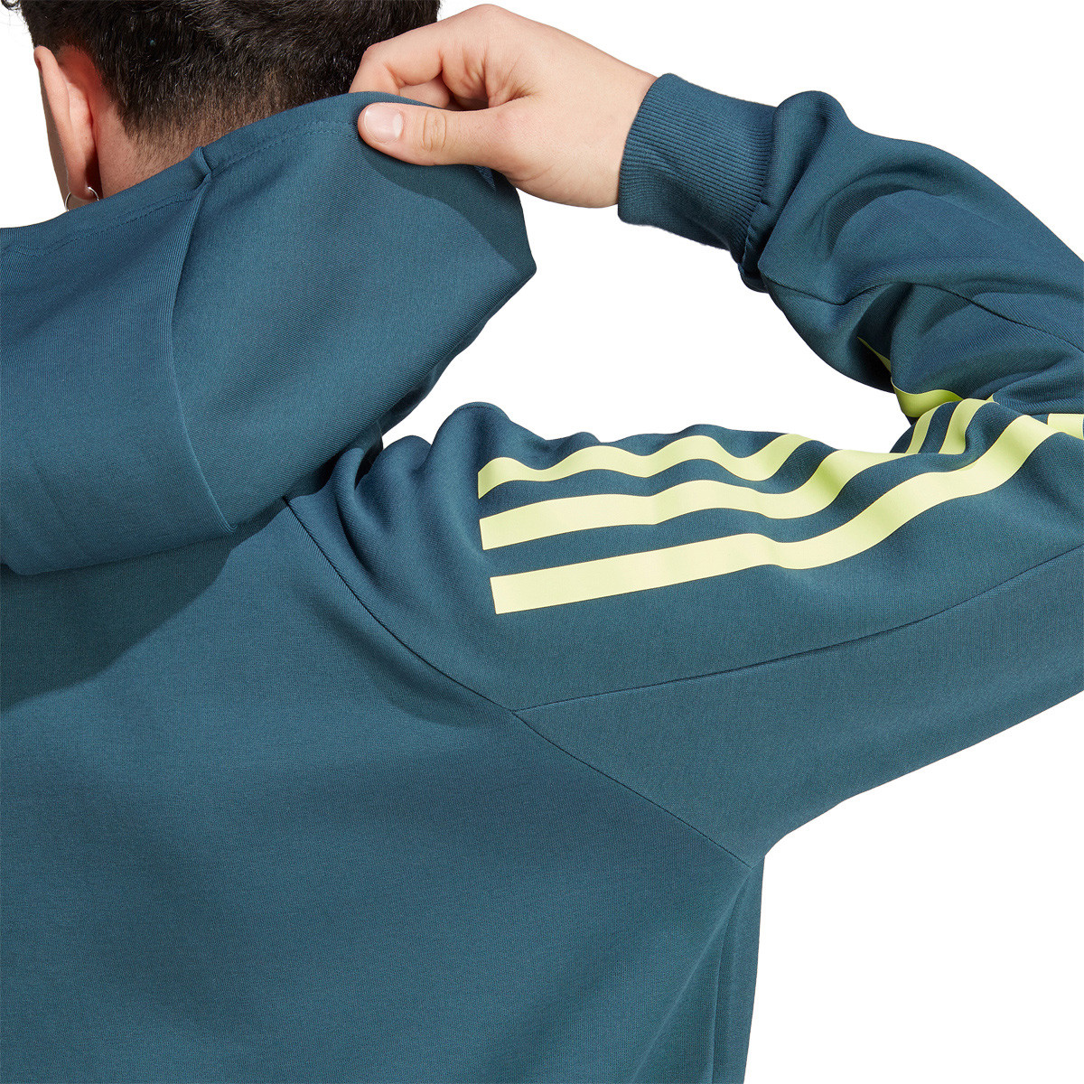 Adidas striped sleeve hoodie new arrivals