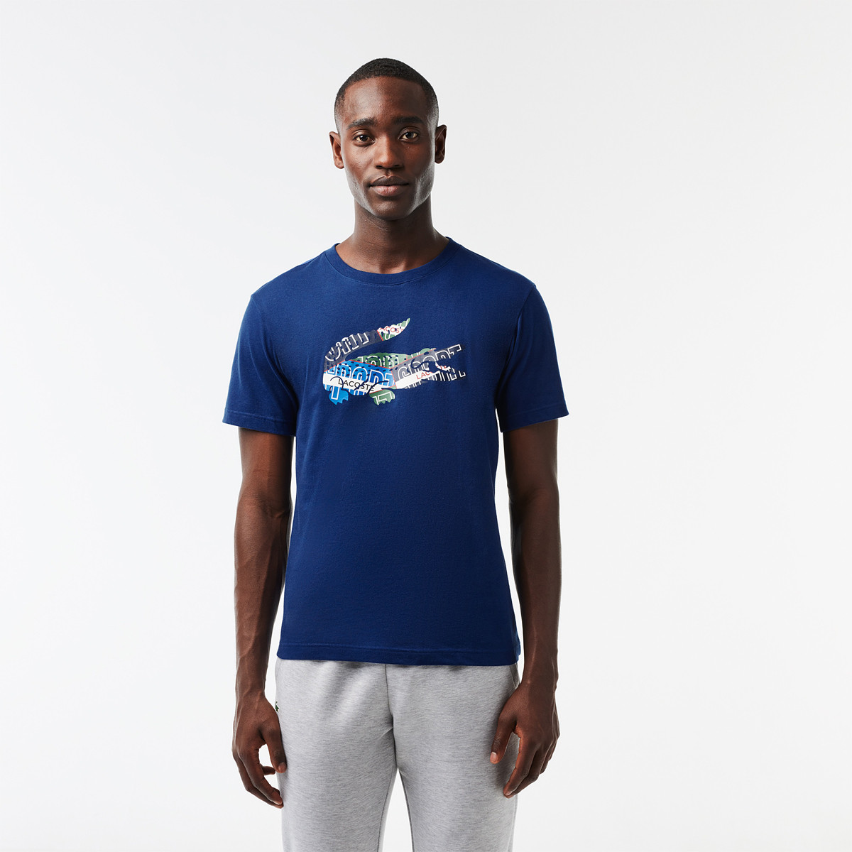 Lacoste large logo t shirt store